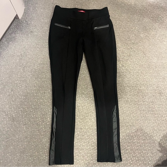 GUESS Black Leather Accent Work Pants - Picture 2 of 8
